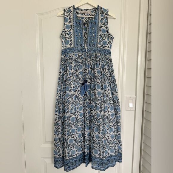 Blue and White Maxi Sundress - Picture 1 of 6